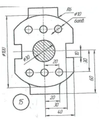 плоский контур и лекальная кривая вариант 15