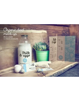 Organic Food Photo Mockup / Milk & Eggs Organic Food Photo Mockup / Milk & Eggs