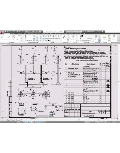 Узлы установки оборудования ОРУ 110 кВ