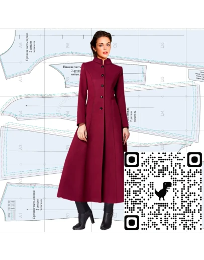 Выкройка женского демисезонного пальто-миди