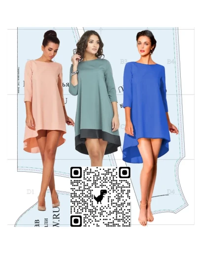 Выкройка платья с асимметричным низом