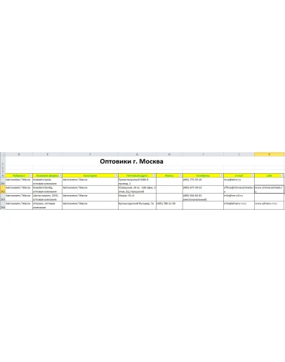 Актуальная база из 4500 поставщиков