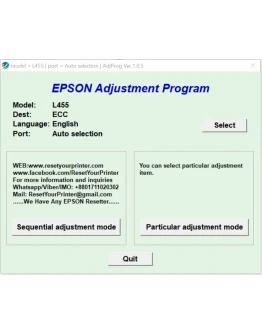Epson L455 Adjustment Program Epson L455 Adjustment Program