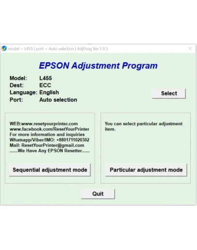 Epson L455 Adjustment Program