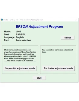 Epson L565 Adjustment Program Epson L565 Adjustment Program