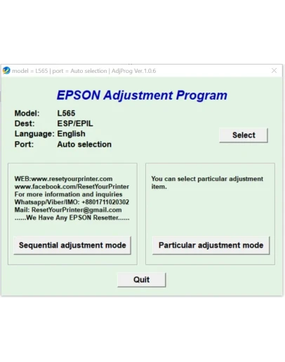 Epson L565 Adjustment Program