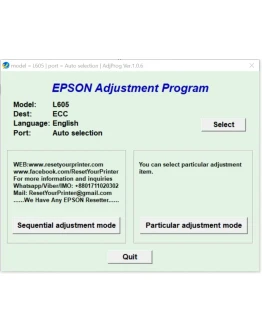 Epson L605 Adjustment Program Epson L605 Adjustment Program