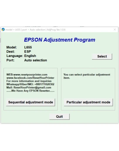 Epson L655 Adjustment Program