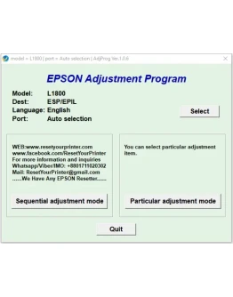 Epson L1800 Adjustment Program Epson L1800 Adjustment Program