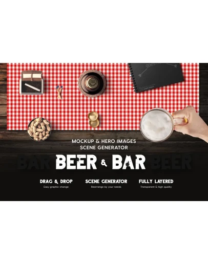 Beer &amp Bar Mockup &amp Hero Images Scene Generator