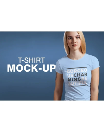 Crew Neck T-shirt Mock-up Female Version