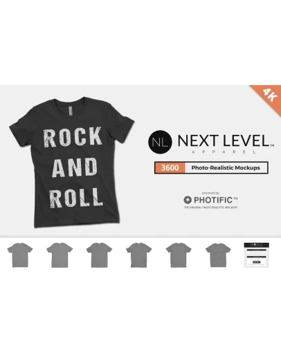 Next Level 3600 Crew-Neck T-Shirt Mockups