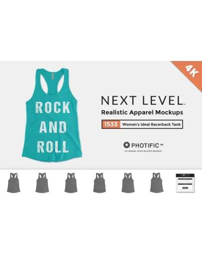 Next Level 1533 Racerback Tank-Top Mockups Next Level 1533 Racerback Tank-Top Mockups