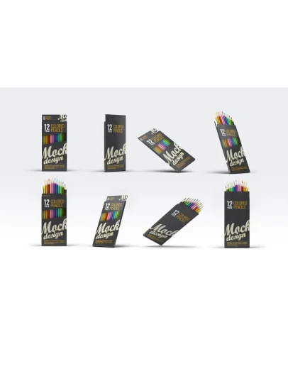 Colored Pencils 12 Pack Mock-Up