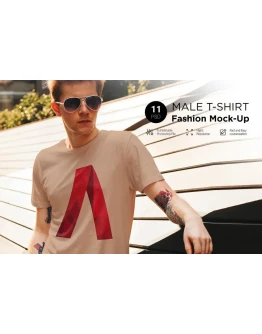 Male T-Shirt Fashion Mock-Up