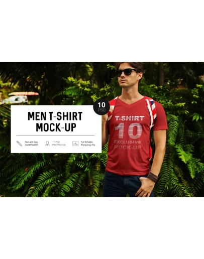 Men in Tropic T-Shirt Mock-Up