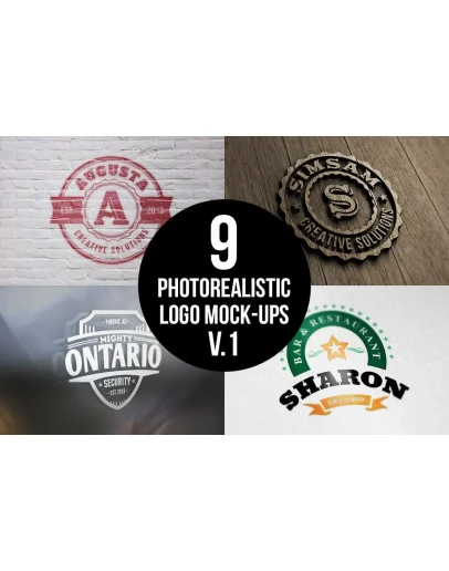 Photorealistic Logo Mock-Ups Vol.1