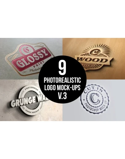 Photorealistic Logo Mock-Ups Vol.3