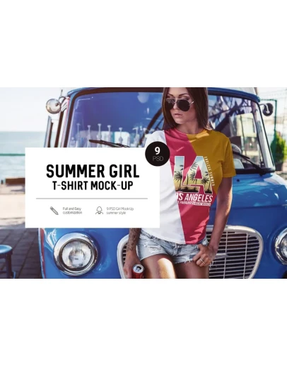 Summer Girl T-Shirt Mock-Up
