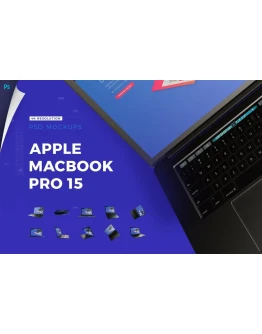 4K Mockup Pack Apple Macbook Pro with Touchbar