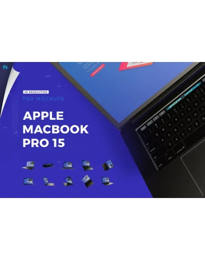 4K Mockup Pack Apple Macbook Pro with Touchbar