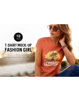 T-Shirt Mock-Up Fashion Girl