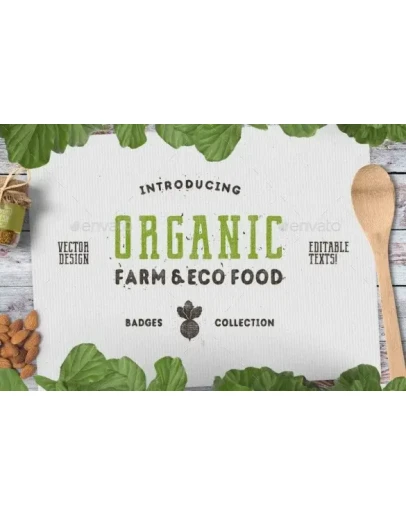Organic Farm &amp Eco Food Badges