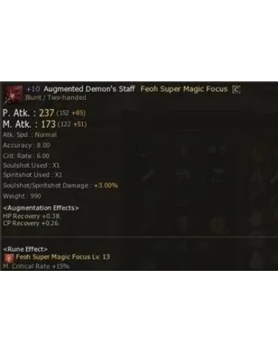 Demon Staff +10 with Feo Super rune 13 lvl Demon Staff +10 with Feo Super rune 13 lvl