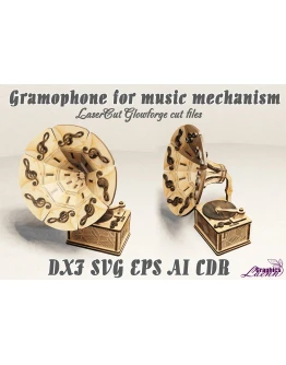 Граммофон DXF CDR, файлы для лазерной резки