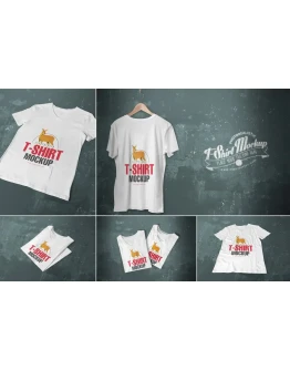 5 Trendy V-Neck T-Shirt Mockups