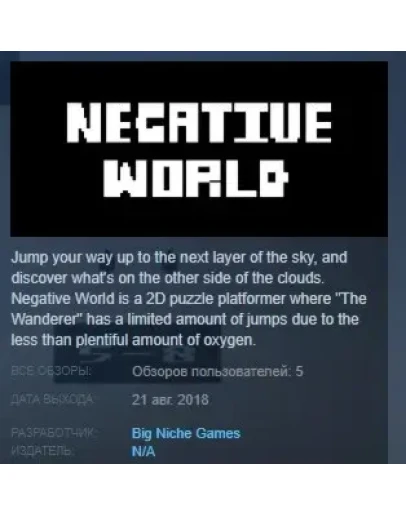Negative World STEAM KEY REGION FREE GLOBAL