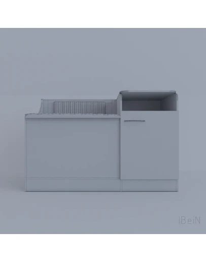 Деревянный шкаф с креслами