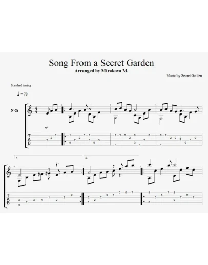 Secret Garden - Song From A Secret Garden Secret Garden - Song From A Secret Garden