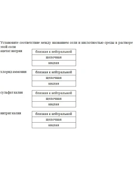 Установите соответствие между названием соли и