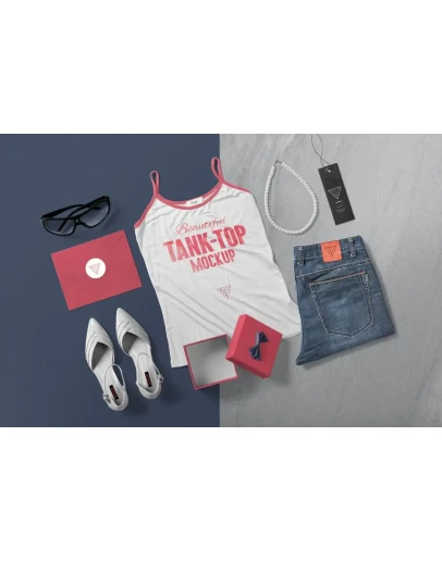 4 Womens Tank Top Mockup Scenes