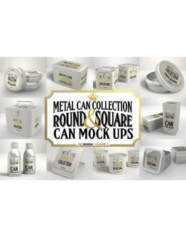 Vol. 2 Metal Can Mockup Collection