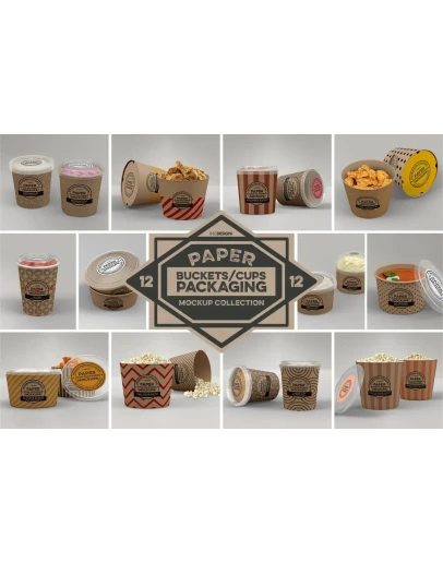 Paper Food Packaging Mockups Vol.12