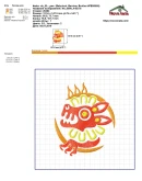 Знак зодиака Лев. Дизайн машинной вышивки 2 размера