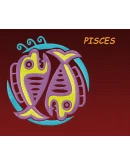 Знак зодиака Рыбы. Дизайн машинной вышивки 2 размера