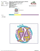 Знак зодиака Рыбы. Дизайн машинной вышивки 2 размера