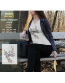 Дизайн для машинной вышивки. Абстрактная жарптица.