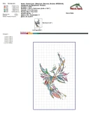 Дизайн для машинной вышивки. Абстрактная жарптица.