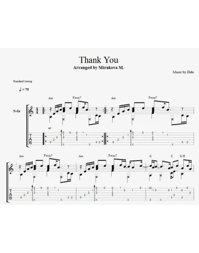 Dido - Thank You Fingerstyle cover