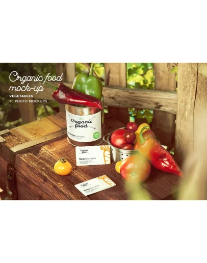 Organic Food Photo Mockup / Vegetables