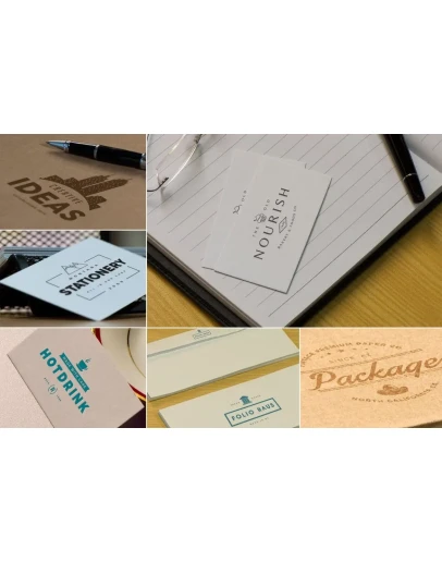 Photorealistic Paper Logo Mockups