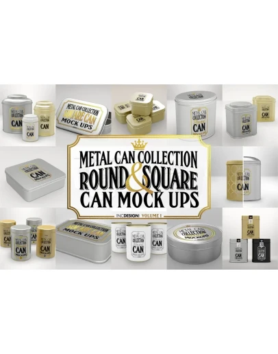 Vol. 1 Metal Can Mockup Collection Vol. 1 Metal Can Mockup Collection