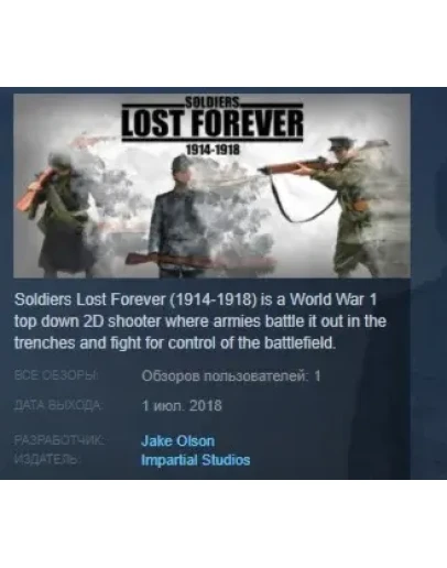 Soldiers Lost Forever (1914-1918) STEAM KEY REGION FREE