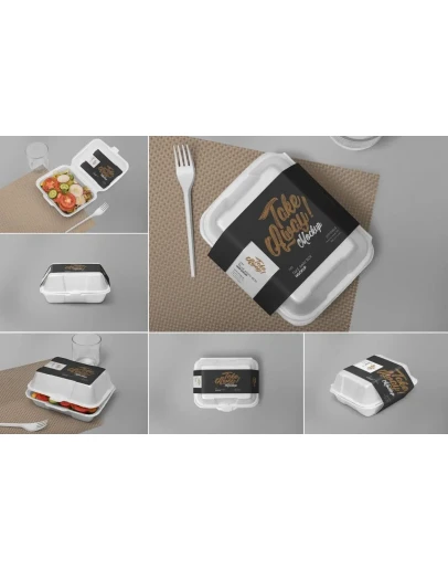 6 Disposable Food Packaging Mockups