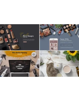 Beauty &amp Cosmetics Mockup Scenes
