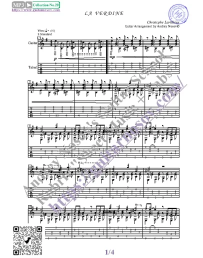 La Verdine (Ноты и табы для гитары соло)